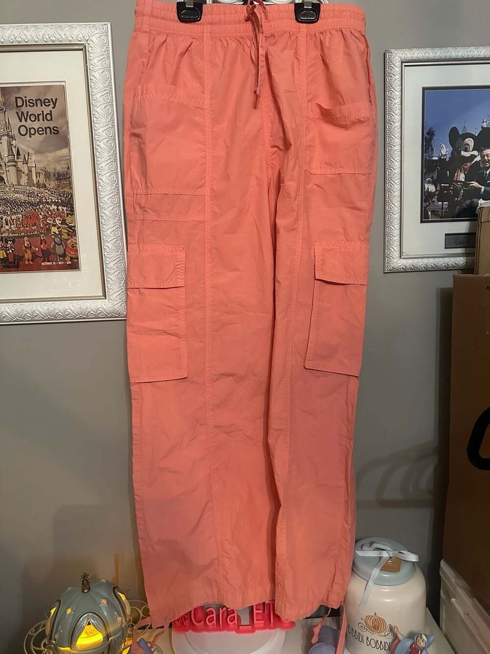 Aerie High Waisted Go-For-It Baggy Cargo Pant in Coral